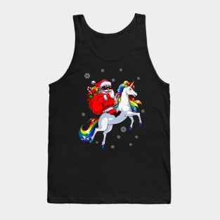 Santa Riding Horse Rainbow LGBT Christmas Tank Top